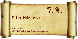 Tiba Márta névjegykártya